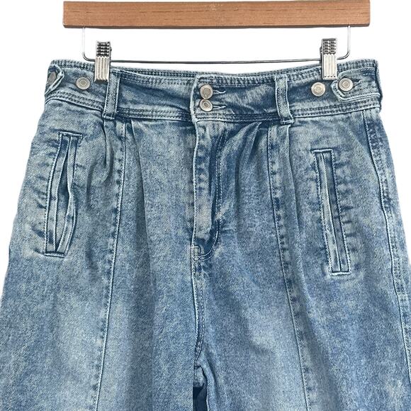 SO Jeans Juniors Sz 13 Super High Rise Acid Wash Straight Blue Stretch Retro 90s - Picture 3 of 13